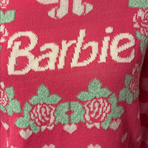 Pink Barbie Pullover Sweatee With Roses - Picture 2 of 6